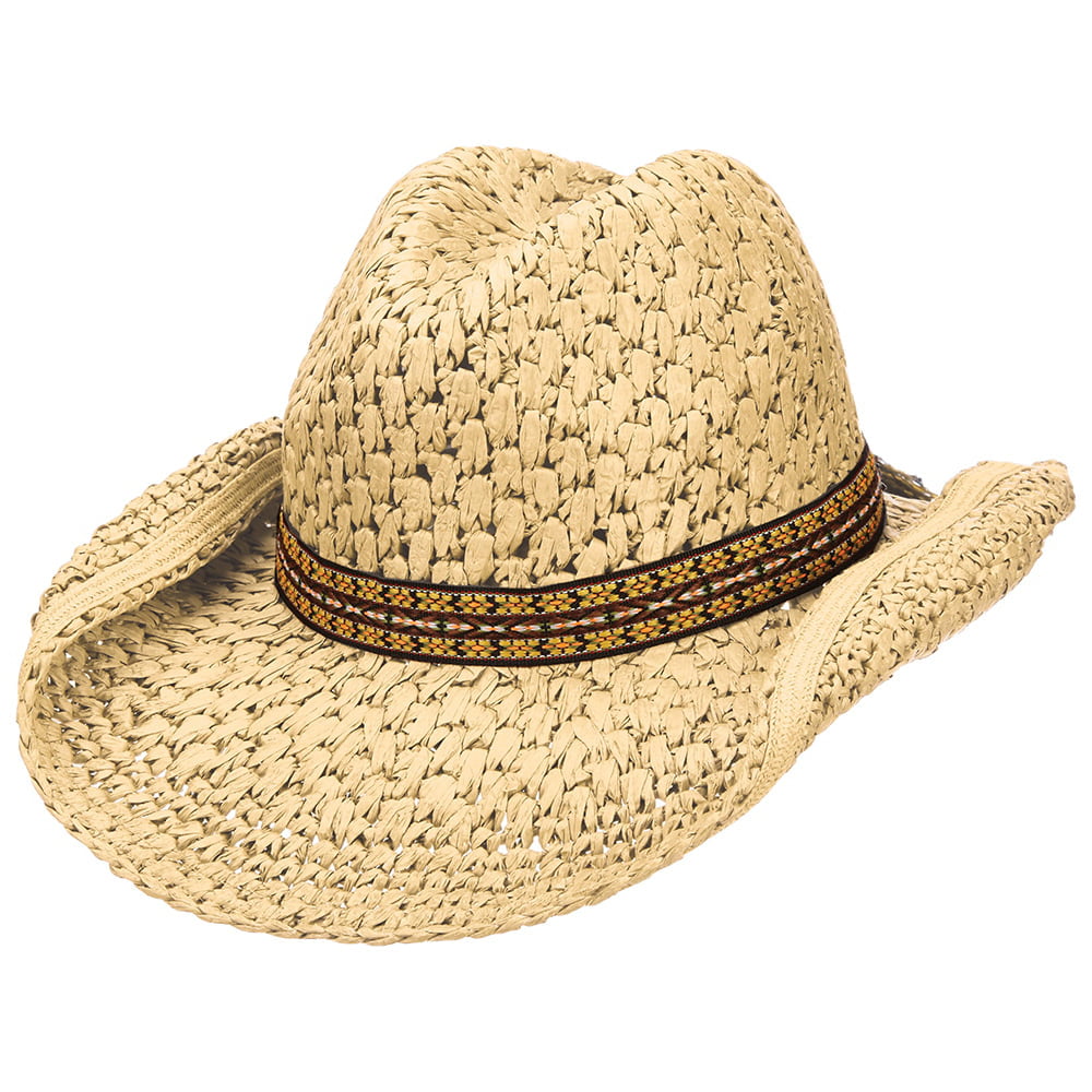 Sombrero Outback Outlier de paja toyo a crochet de Scala - Natural