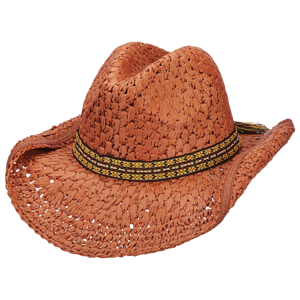 Sombrero Outback Outlier de paja toyo a crochet de Scala - Ladrillo