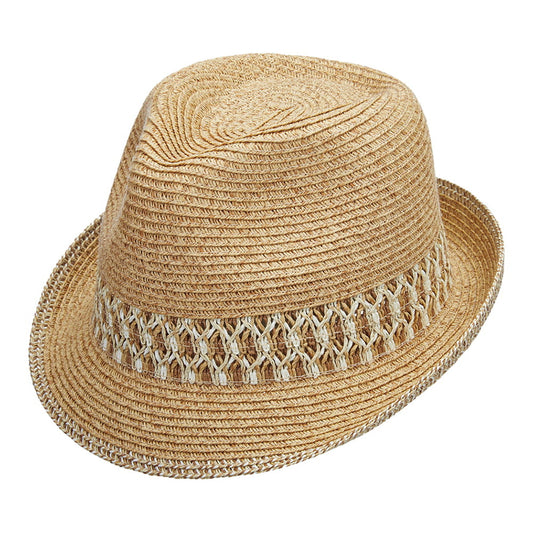 Sombrero Trilby de trenzado de paja de Scala - Natural