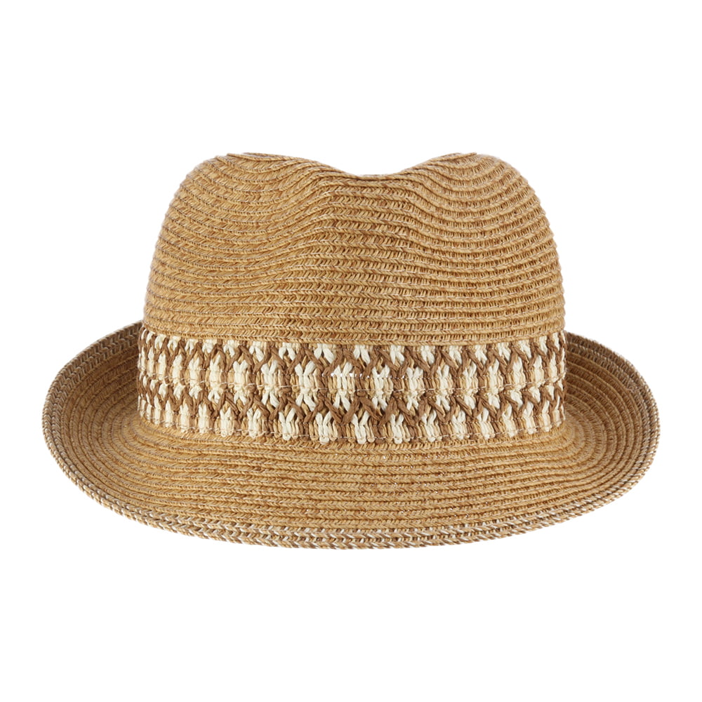 Sombrero Trilby de trenzado de paja de Scala - Natural