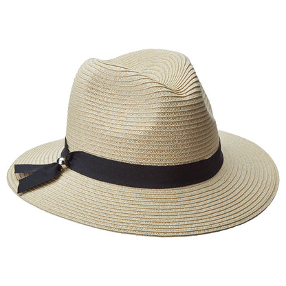Sombrero Fedora Safari Beatty de Paja trenzada de Scala - Natural