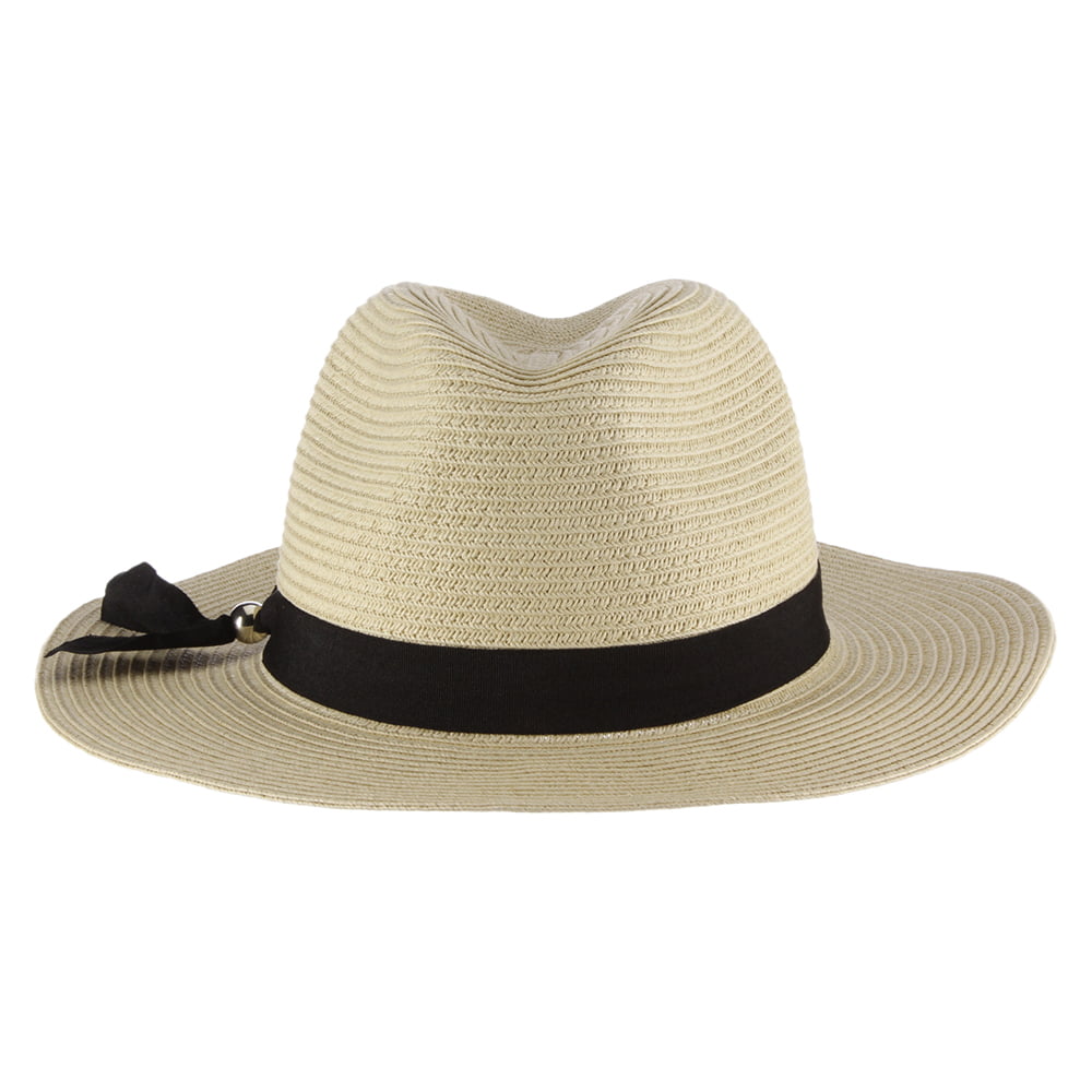 Sombrero Fedora Safari Beatty de Paja trenzada de Scala - Natural