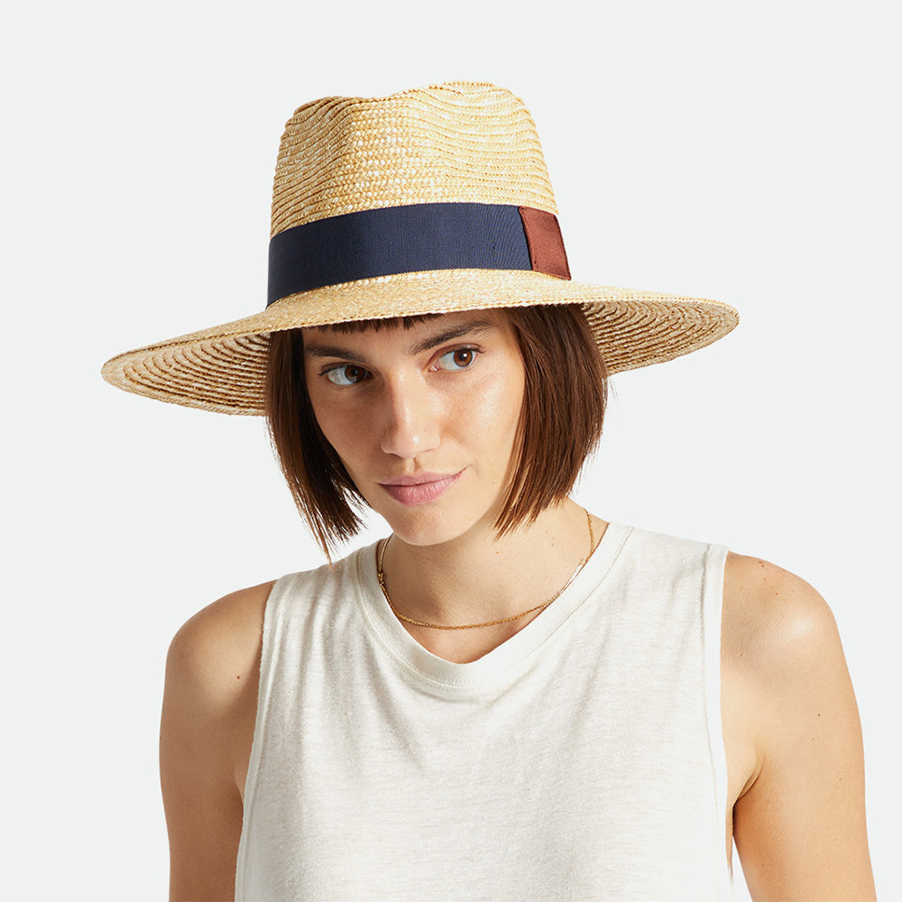 Sombrero de sol Joanna de paja de Brixton - Miel