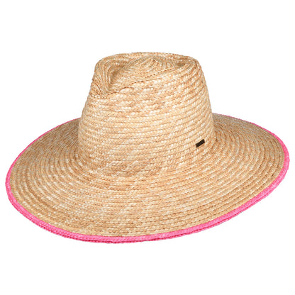 Sombrero de Sol Joanna Festival de paja de Brixton - Natural-Rosa