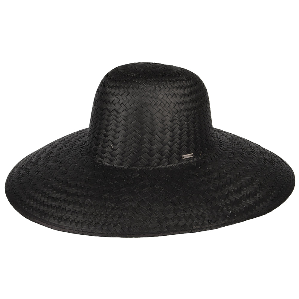Sombrero mujeres Janae de ala ancha de paja de Brixton - Negro