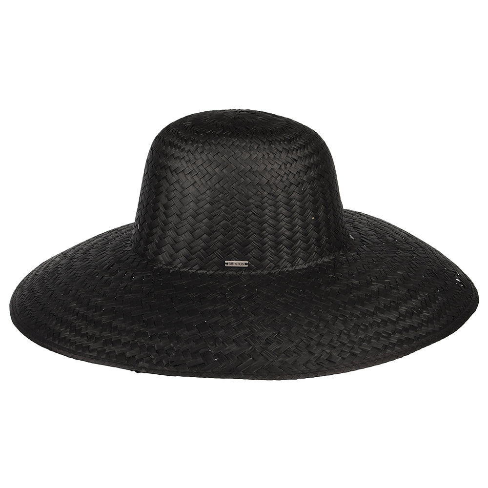 Sombrero mujeres Janae de ala ancha de paja de Brixton - Negro