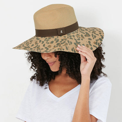 Sombrero Fedora mujer Sia de ala ancha Leopardo de Joules - Natural-Marrón