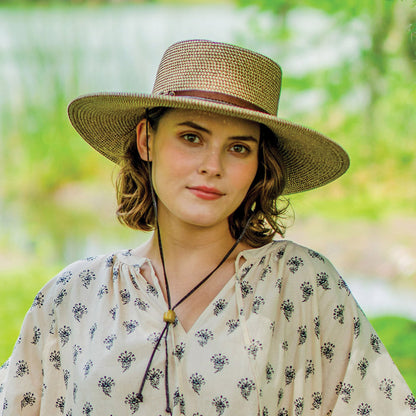 Sombrero Boater Bruges de trenza de papel de Scala - Marrón