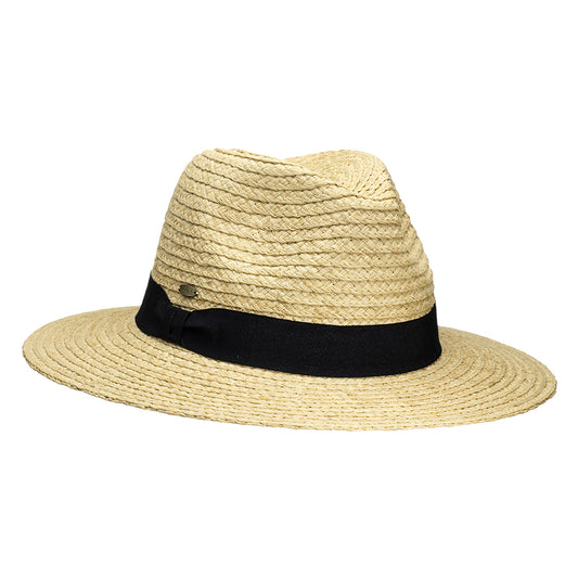 Sombrero Fedora Safari Franie de paja de rafia de Scala - Natural