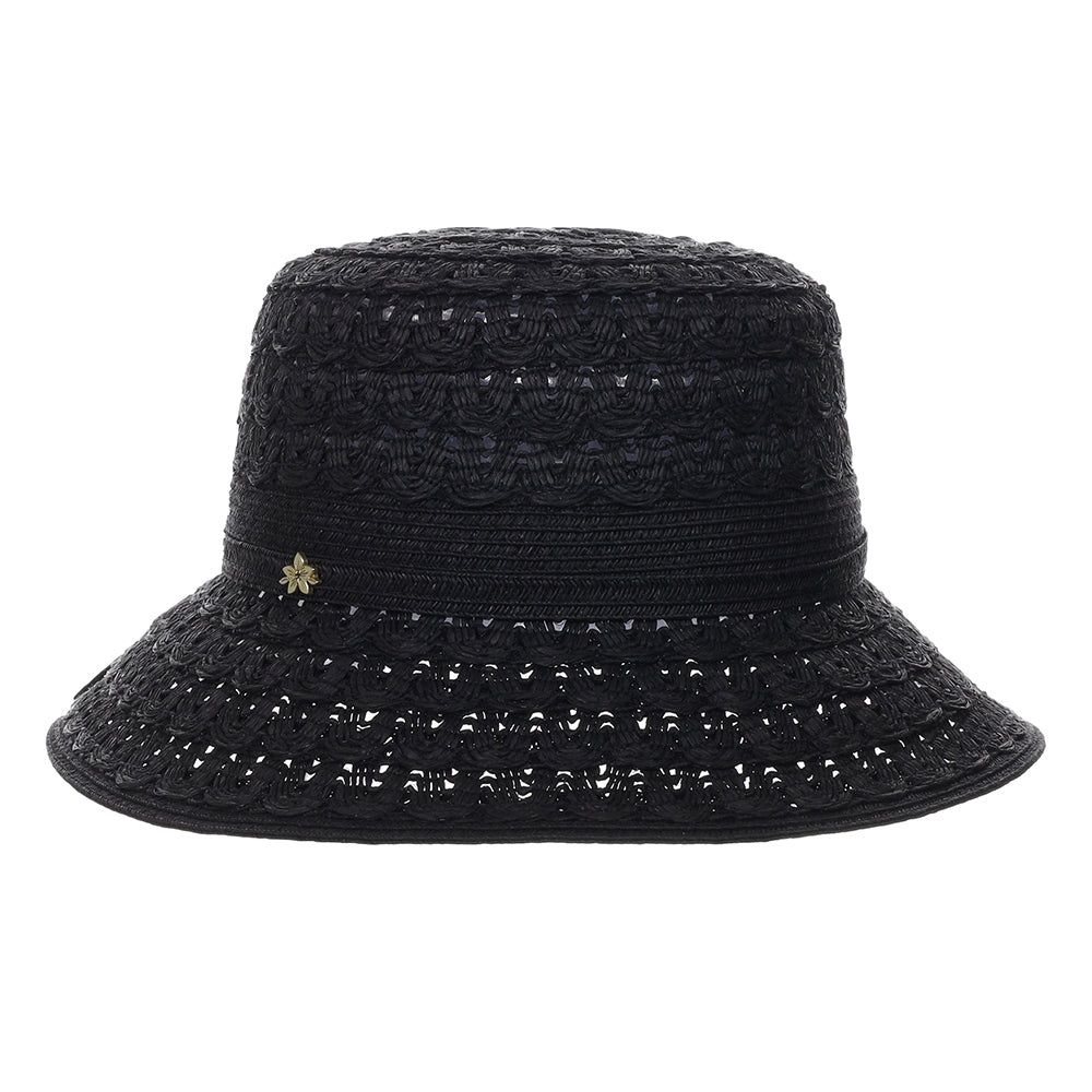 Sombrero de pescador Sorina de trenza de papel de Cappelli - Negro