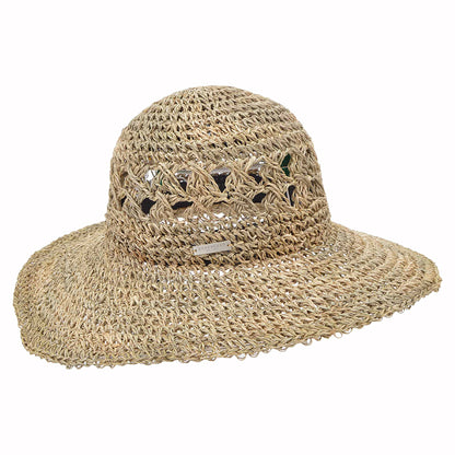 Sombrero de seagrass straw a crochet de Seeberger - Natural
