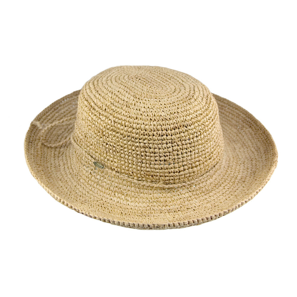 Sombrero Boater plegable de rafia de Scala - Natural