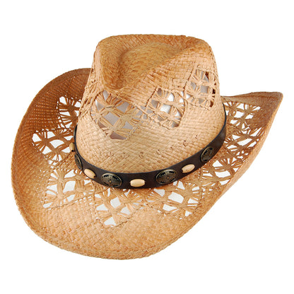 Sombrero Cowboy Annie Oakley de rafia de Sur la tête
