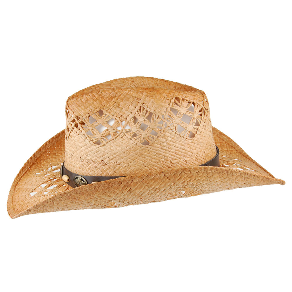 Sombrero Cowboy Annie Oakley de rafia de Sur la tête