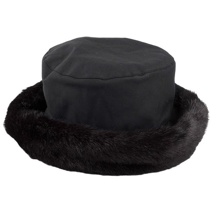 Sombrero de invierno mujeres Beth de piel sintética de algodón encerado de Olney - Negro