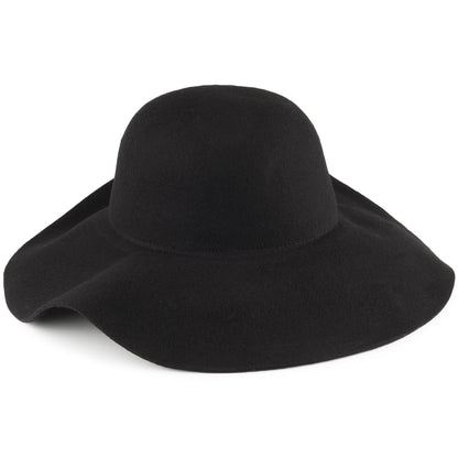 Sombrero flexible mujer Sonora Raw Edge de fieltro de lana de Scala - Negro