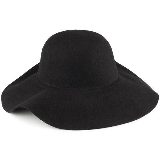 Sombrero flexible mujeres Sonora Raw Edge de fieltro de lana de Scala - Negro