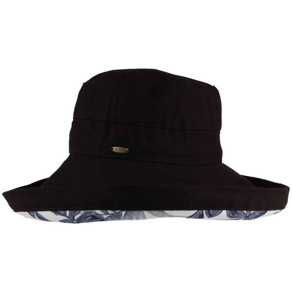 Sombrero Aninata plegable de algodón de Scala - Negro