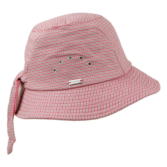 Sombrero Cloche anudado pata de gallo de Betmar - Rojo-Multi