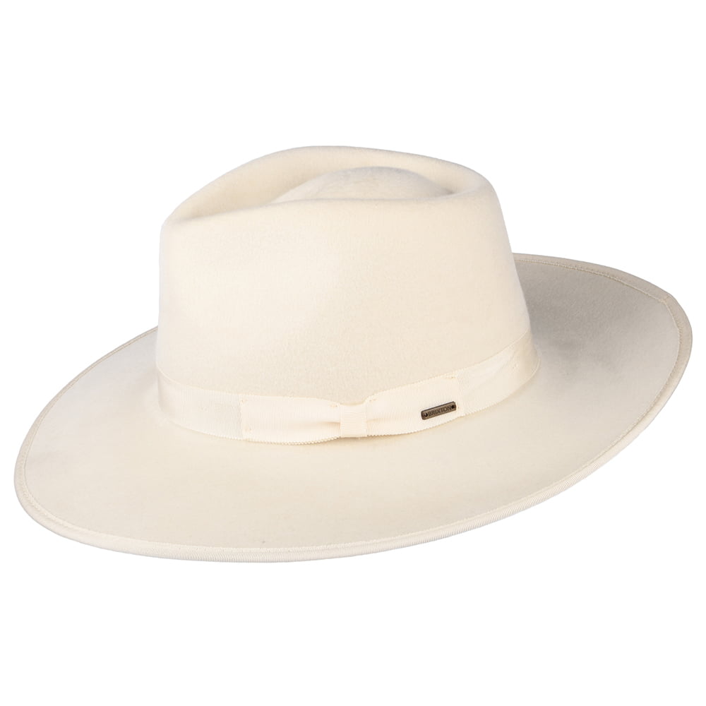 Sombrero Cowboy Jo Rancher de fieltro de lana de Brixton - Blanco Roto