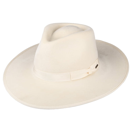 Sombrero Cowboy Jo Rancher de fieltro de lana de Brixton - Blanco Roto