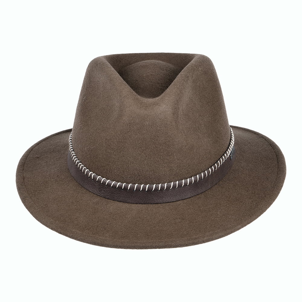 Sombrero Fedora Oaklyn de fieltro de lana de Barts - Marrón
