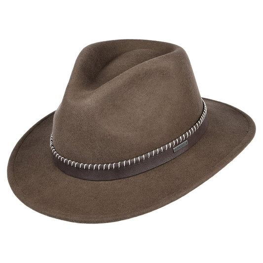 Sombrero Fedora Oaklyn de fieltro de lana de Barts - Marrón
