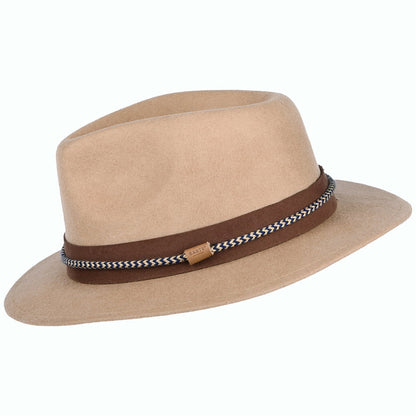 Sombrero Fedora Taxas de fieltro de lana de Barts - Marrón