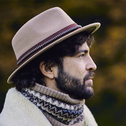 Sombrero Fedora Taxas de fieltro de lana de Barts - Marrón