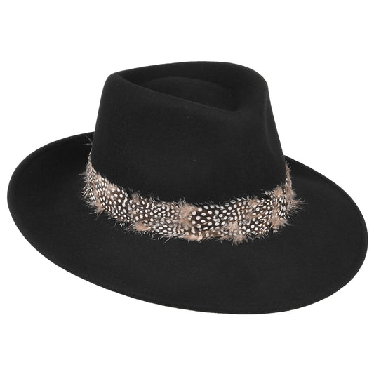 Sombrero Fedora Country pluma de Failsworth - Negro