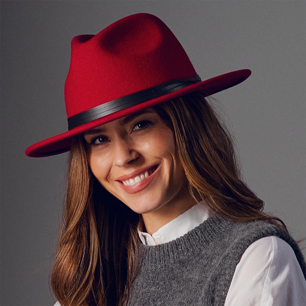 Sombrero Fedora Classic impermeable de fieltro de lana de Failsworth - Rojo