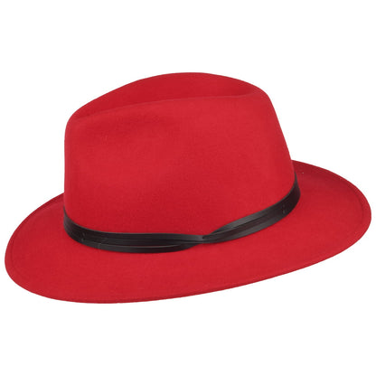 Sombrero Fedora Classic impermeable de fieltro de lana de Failsworth - Rojo
