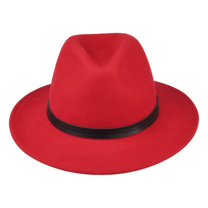 Sombrero Fedora Classic impermeable de fieltro de lana de Failsworth - Rojo