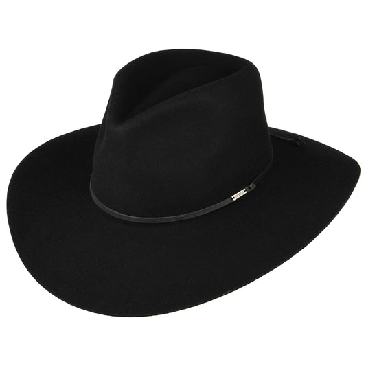 Sombrero Fedora Hailey de fieltro de lana de Brixton - Negro