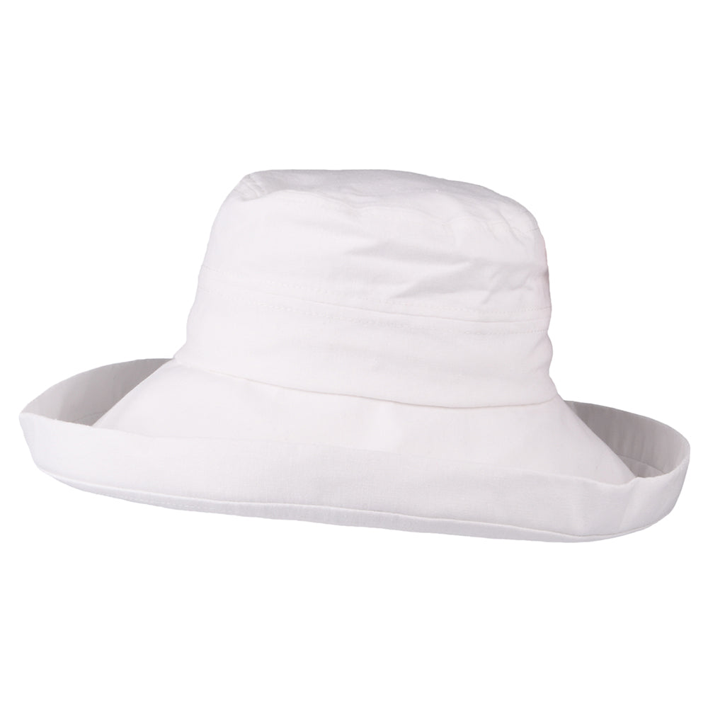 Sombrero Lily plegable de lino-algodón de sur la tête - Blanco