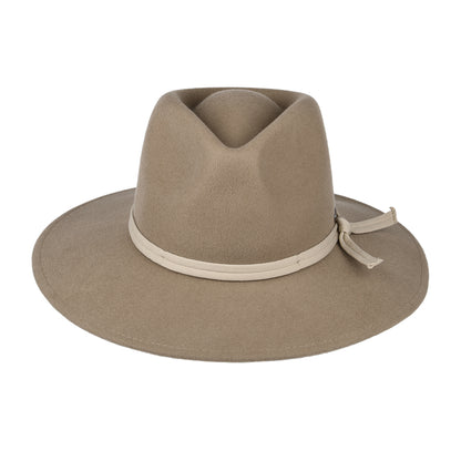 Sombrero Fedora Joanna plegable de fieltro de lana de Brixton - Camel-Beige