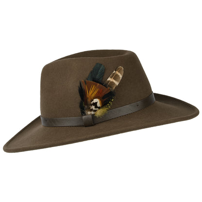 Sombrero Outback impermeable de fieltro de lana de Failsworth - Marrón