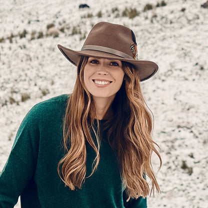 Sombrero Outback impermeable de fieltro de lana de Failsworth - Marrón
