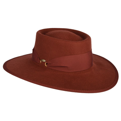 Sombrero Gaucho de fieltro de lana de Scala - Rojo Óxido