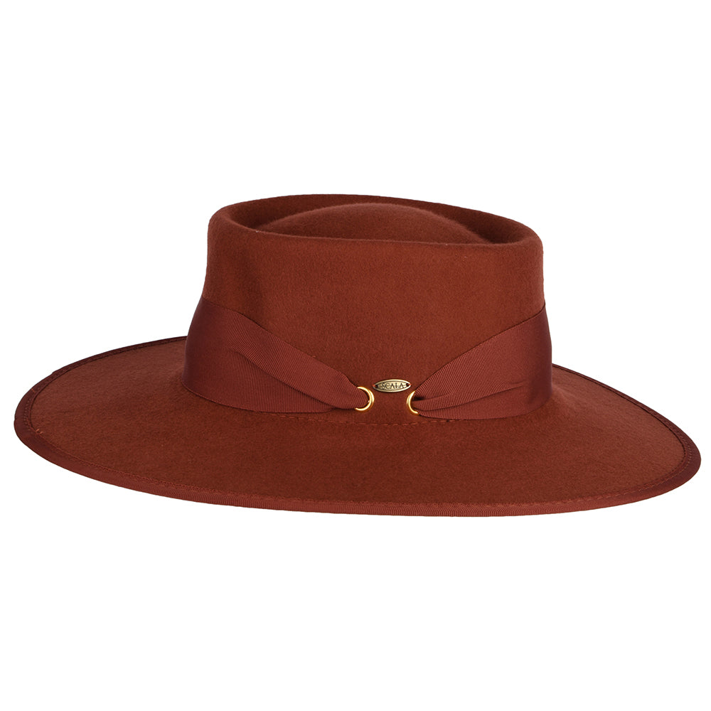 Sombrero Gaucho de fieltro de lana de Scala - Rojo Óxido