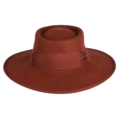 Sombrero Gaucho de fieltro de lana de Scala - Rojo Óxido