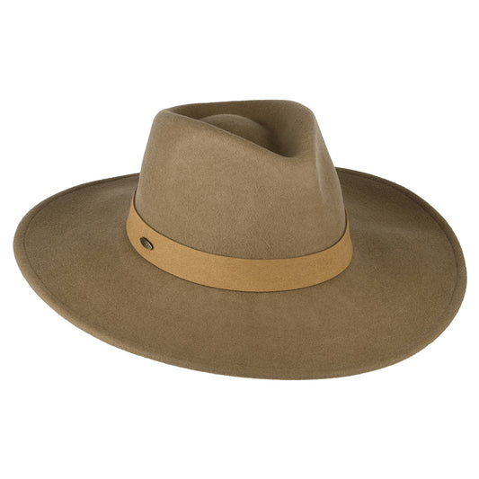 Sombrero Fedora Safari Inaki de fieltro de lana de Scala - Camel