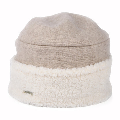 Sombrero de invierno Boiled de lana virgen de Seeberger - Arena-Blanco Roto