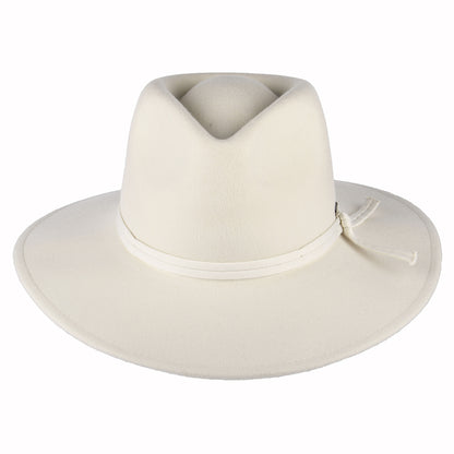 Sombrero Fedora Joanna plegable de fieltro de lana de Brixton - Blanco Roto