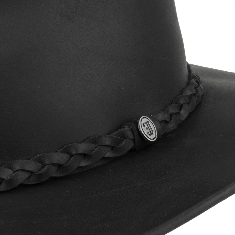 Sombrero Cowboy de cuero de búfalo de Jaxon & James - Negro