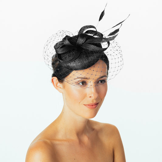 Sombrero Pillbox Lydia de Failsworth - Negro