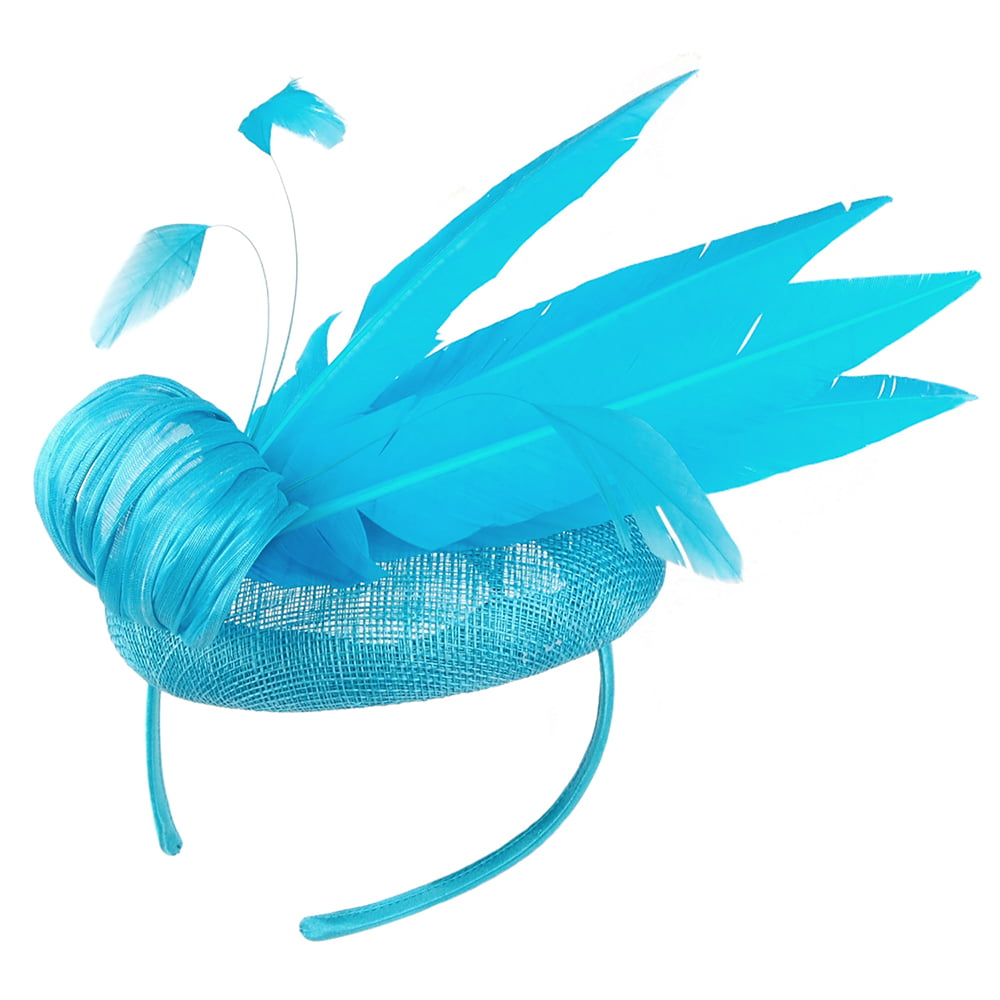 Sombrero Pillbox Ariel Feather pluma de Failsworth - Turquesa