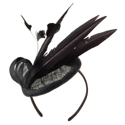 Sombrero Pillbox Ariel Feather pluma de Failsworth - Negro