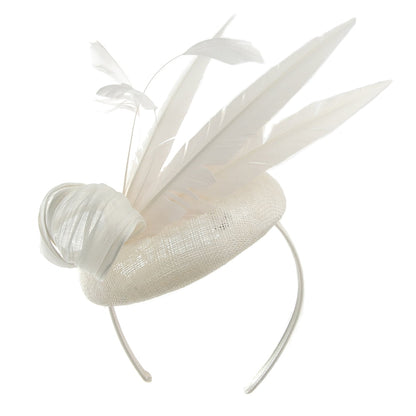 Sombrero Pillbox Ariel Feather pluma de Failsworth - Blanco Marfil