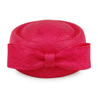 Sombrero Pillbox mujeres Jackie O de paja de Whiteley - Rojo Frambuesa